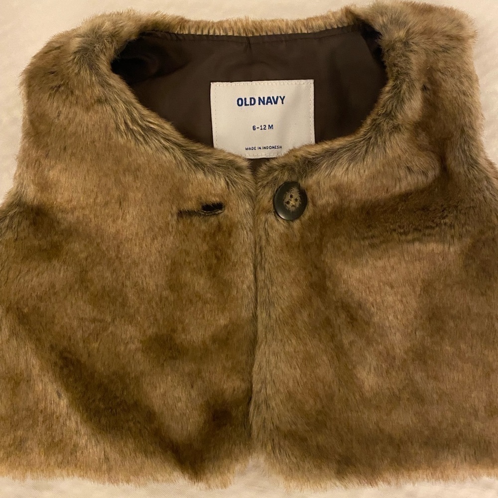 𝅺newborn Girl vest, faux fur baby girl top, luxury look brown outfit